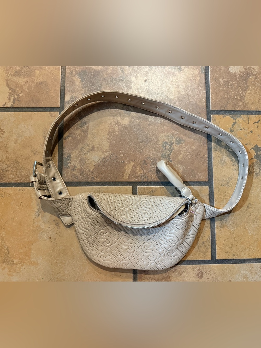 Steve Madden Quilted Crossbody Belt Bag with Adjustable Strap